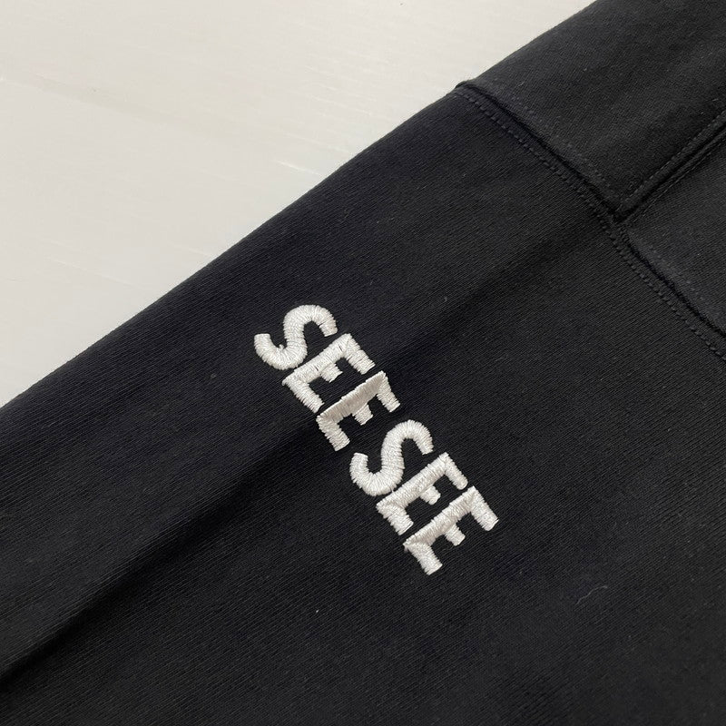 【中古品】【メンズ】 SEE SEE シーシー BOATNECK LS TEE ボートネック ロングスリーブ Tシャツ 長袖 トップス 140-260513-yo-03-tei サイズ：XL カラー：ブラック 万代Net店