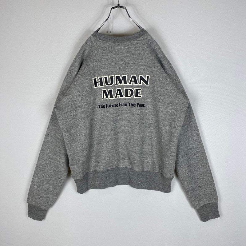 【中古品】【メンズ】 HUMAN MADE ヒューマンメイド × RED WING レッドウィング 別注 コラボ RAGLAN SWEATSHIRT XX30CS001 ラグラン スウェットシャツ トップス トレーナー 142-260518-ks-11-tei サイズ：M カラー：グレー 万代Net店