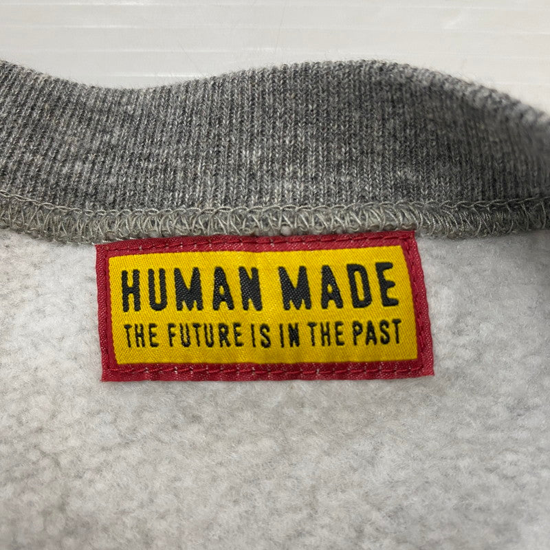 【中古品】【メンズ】 HUMAN MADE ヒューマンメイド × RED WING レッドウィング 別注 コラボ RAGLAN SWEATSHIRT XX30CS001 ラグラン スウェットシャツ トップス トレーナー 142-260518-ks-11-tei サイズ：M カラー：グレー 万代Net店