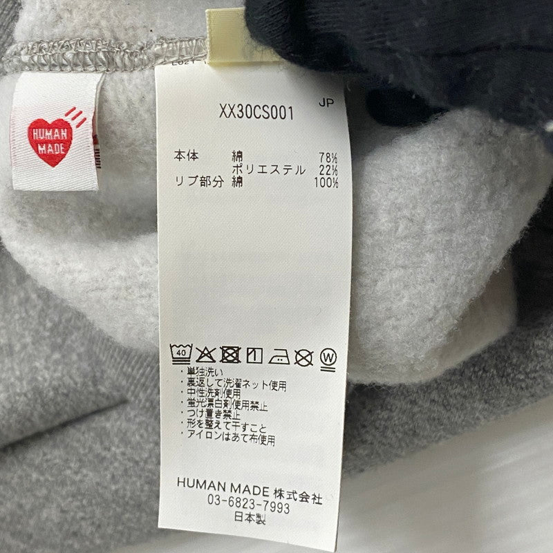【中古品】【メンズ】 HUMAN MADE ヒューマンメイド × RED WING レッドウィング 別注 コラボ RAGLAN SWEATSHIRT XX30CS001 ラグラン スウェットシャツ トップス トレーナー 142-260518-ks-11-tei サイズ：M カラー：グレー 万代Net店