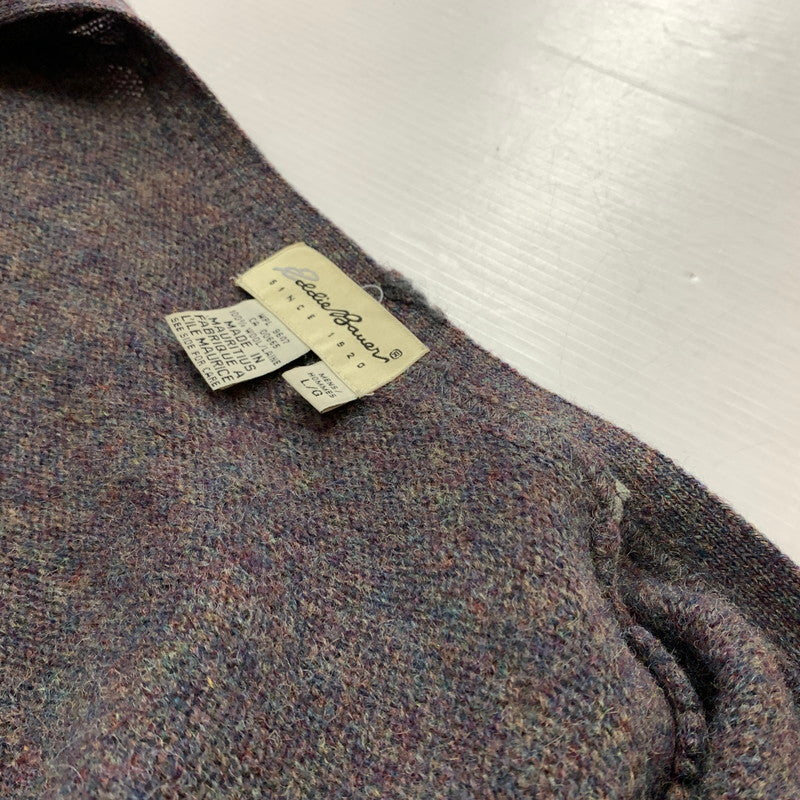【現状渡し品】【メンズ】 EDDIE BAUER エディー・バウアー COVERED BUTTON CARDIGAN くるみボタン カーディガン トップス ニット 144-260530-ko-12-tei サイズ：L カラー：グレー系/糸マルチカラー 万代Net店