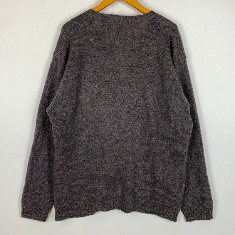 【現状渡し品】【メンズ】 EDDIE BAUER エディー・バウアー COVERED BUTTON CARDIGAN くるみボタン カーディガン トップス ニット 144-260530-ko-12-tei サイズ：L カラー：グレー系/糸マルチカラー 万代Net店