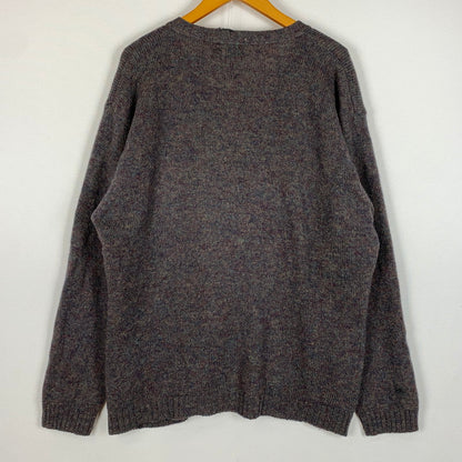 【現状渡し品】【メンズ】 EDDIE BAUER エディー・バウアー COVERED BUTTON CARDIGAN くるみボタン カーディガン トップス ニット 144-260530-ko-12-tei サイズ：L カラー：グレー系/糸マルチカラー 万代Net店