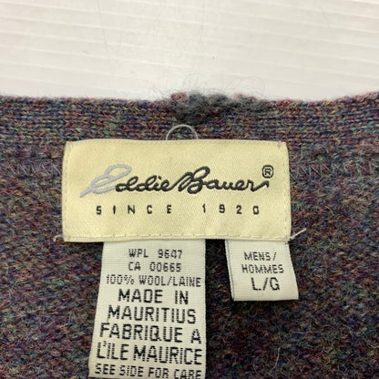 【現状渡し品】【メンズ】 EDDIE BAUER エディー・バウアー COVERED BUTTON CARDIGAN くるみボタン カーディガン トップス ニット 144-260530-ko-12-tei サイズ：L カラー：グレー系/糸マルチカラー 万代Net店