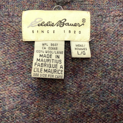 【現状渡し品】【メンズ】 EDDIE BAUER エディー・バウアー COVERED BUTTON CARDIGAN くるみボタン カーディガン トップス ニット 144-260530-ko-12-tei サイズ：L カラー：グレー系/糸マルチカラー 万代Net店
