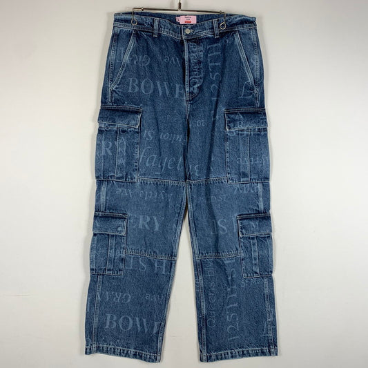 【中古品】【メンズ】 SUPREME シュプリーム × MARTINE ROSE マーティン・ローズ 別注 コラボ DENIM CARGO PANT デニム カーゴ パンツ ボトムス ジーンズ 149-260513-ko-24-fuzh サイズ：34 カラー：インディゴ 万代Net店