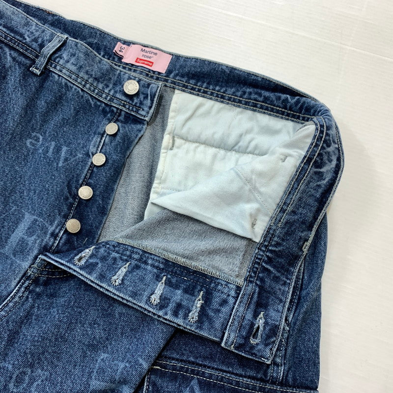 【中古品】【メンズ】 SUPREME シュプリーム × MARTINE ROSE マーティン・ローズ 別注 コラボ DENIM CARGO PANT デニム カーゴ パンツ ボトムス ジーンズ 149-260513-ko-24-tei サイズ：34 カラー：インディゴ 万代Net店