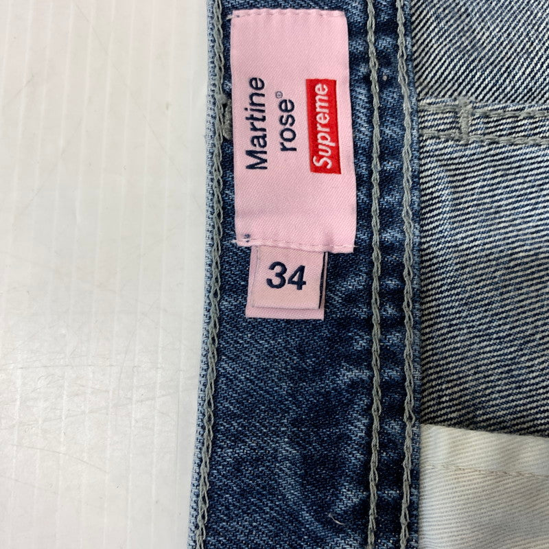 【中古品】【メンズ】 SUPREME シュプリーム × MARTINE ROSE マーティン・ローズ 別注 コラボ DENIM CARGO PANT デニム カーゴ パンツ ボトムス ジーンズ 149-260513-ko-24-tei サイズ：34 カラー：インディゴ 万代Net店