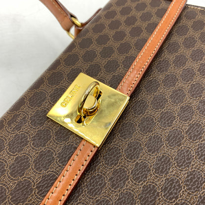 【中古品】【レディース】 CELINE セリーヌ LEATHER HANDBAG レザー ハンドバッグ カバン マカダム柄 180-260522-ko-11-tei カラー：ブラウン 万代Net店