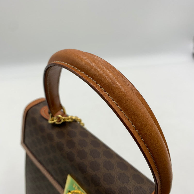【中古品】【レディース】 CELINE セリーヌ LEATHER HANDBAG レザー ハンドバッグ カバン マカダム柄 180-260522-ko-11-tei カラー：ブラウン 万代Net店