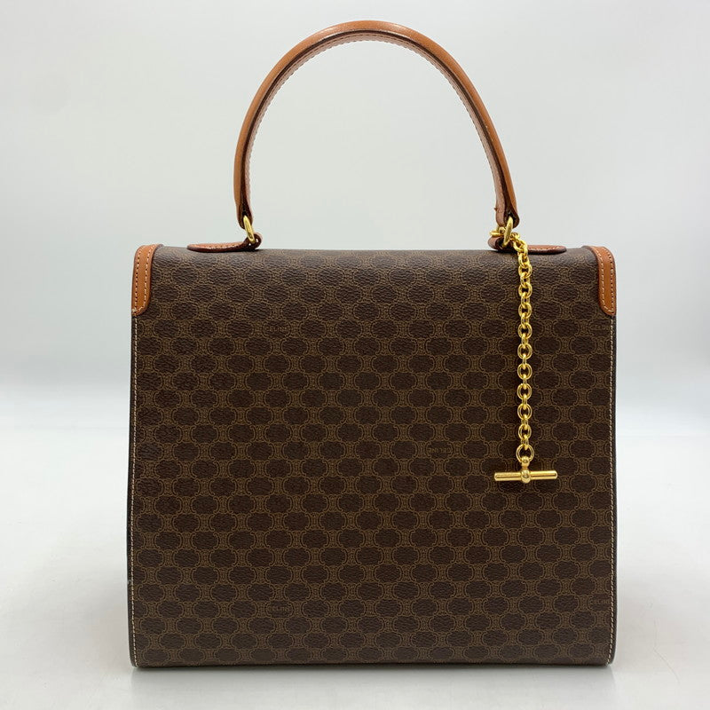 【中古品】【レディース】 CELINE セリーヌ LEATHER HANDBAG レザー ハンドバッグ カバン マカダム柄 180-260522-ko-11-tei カラー：ブラウン 万代Net店