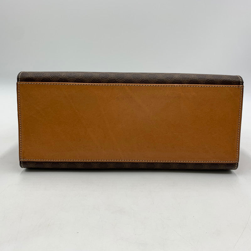 【中古品】【レディース】 CELINE セリーヌ LEATHER HANDBAG レザー ハンドバッグ カバン マカダム柄 180-260522-ko-11-tei カラー：ブラウン 万代Net店