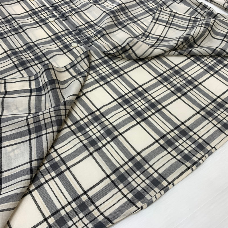 【中古品】【メンズ】 SOPHNET ソフネット SUMMER WOOL CHECK SHIRT SOPH-250019 サマーウール チェック シャツ トップス 長袖 142-260513-ko-20-fuzh サイズ：XL カラー：ホワイト 万代Net店
