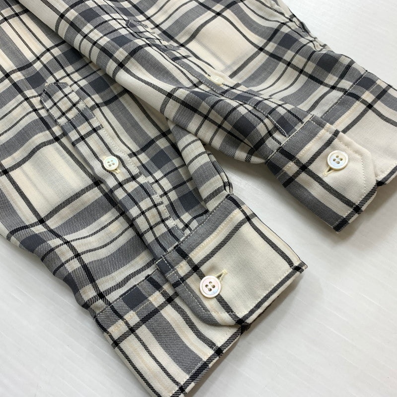 【中古品】【メンズ】 SOPHNET ソフネット SUMMER WOOL CHECK SHIRT SOPH-250019 サマーウール チェック シャツ トップス 長袖 142-260513-ko-20-fuzh サイズ：XL カラー：ホワイト 万代Net店