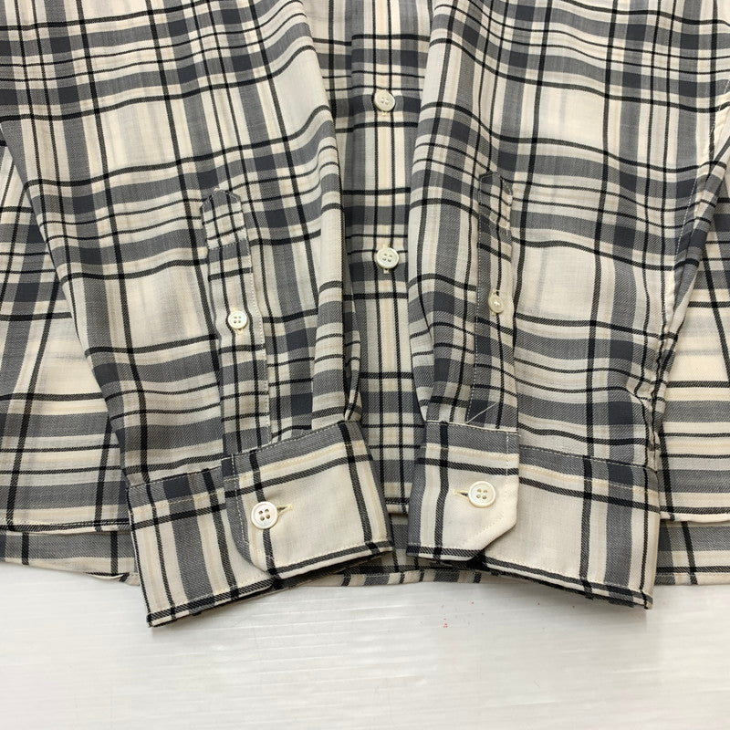 【中古品】【メンズ】 SOPHNET ソフネット SUMMER WOOL CHECK SHIRT SOPH-250019 サマーウール チェック シャツ トップス 長袖 142-260513-ko-20-fuzh サイズ：XL カラー：ホワイト 万代Net店