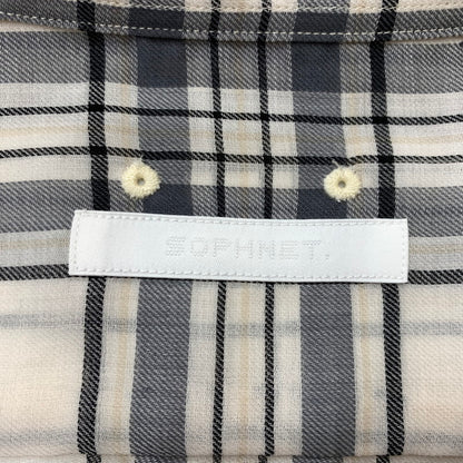 【中古品】【メンズ】 SOPHNET ソフネット SUMMER WOOL CHECK SHIRT SOPH-250019 サマーウール チェック シャツ トップス 長袖 142-260513-ko-20-fuzh サイズ：XL カラー：ホワイト 万代Net店