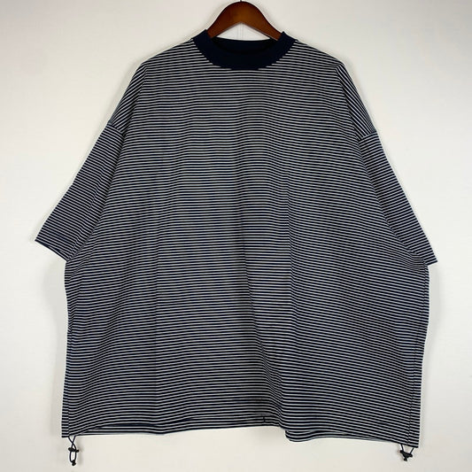 【中古品】【メンズ】 IS-NESS イズネス BALLOON T-SHIRT バルーン Tシャツ トップス 半袖 オーバーサイズ コットン 140-260513-ko-12-fuzh サイズ：L カラー：ネイビーストライプ 万代Net店