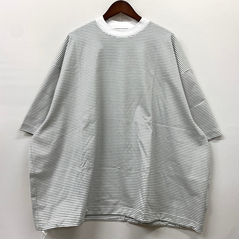【中古品】【メンズ】 IS-NESS イズネス BALLOON T-SHIRT バルーン Tシャツ トップス 半袖 オーバーサイズ コットン 140-260513-ko-13-tei サイズ：L カラー：ホワイトストライプ 万代Net店