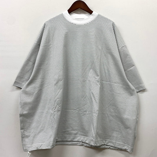 【中古品】【メンズ】 IS-NESS イズネス BALLOON T-SHIRT バルーン Tシャツ トップス 半袖 オーバーサイズ コットン 140-260513-ko-13-tei サイズ：L カラー：ホワイトストライプ 万代Net店