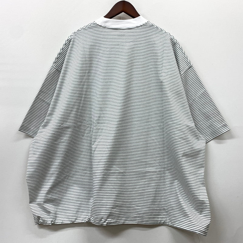 【中古品】【メンズ】 IS-NESS イズネス BALLOON T-SHIRT バルーン Tシャツ トップス 半袖 オーバーサイズ コットン 140-260513-ko-13-tei サイズ：L カラー：ホワイトストライプ 万代Net店