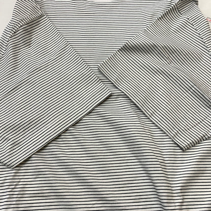 【中古品】【メンズ】 IS-NESS イズネス BALLOON T-SHIRT バルーン Tシャツ トップス 半袖 オーバーサイズ コットン 140-260513-ko-13-tei サイズ：L カラー：ホワイトストライプ 万代Net店