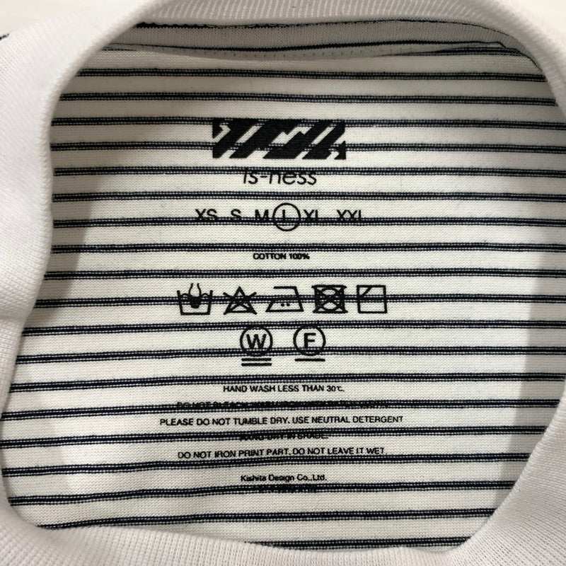 【中古品】【メンズ】 IS-NESS イズネス BALLOON T-SHIRT バルーン Tシャツ トップス 半袖 オーバーサイズ コットン 140-260513-ko-13-tei サイズ：L カラー：ホワイトストライプ 万代Net店