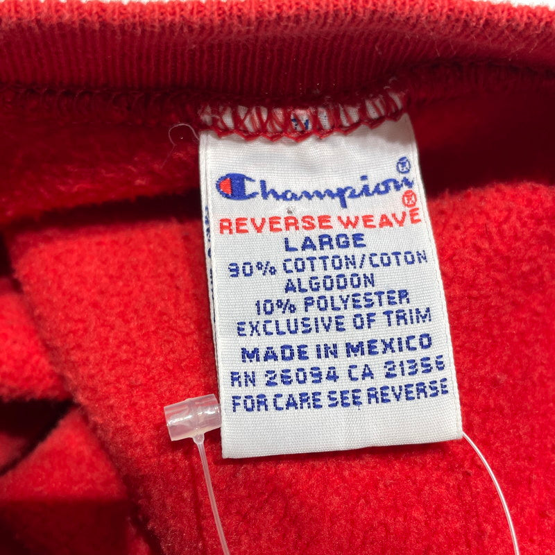 【中古品】【メンズ】 CHAMPION チャンピオン 90S リバースウィーブ WISCONSIN スウェット メキシコ製 ヴィンテージ 145-260818-nm-76-tei サイズ：L カラー：レッド 万代Net店