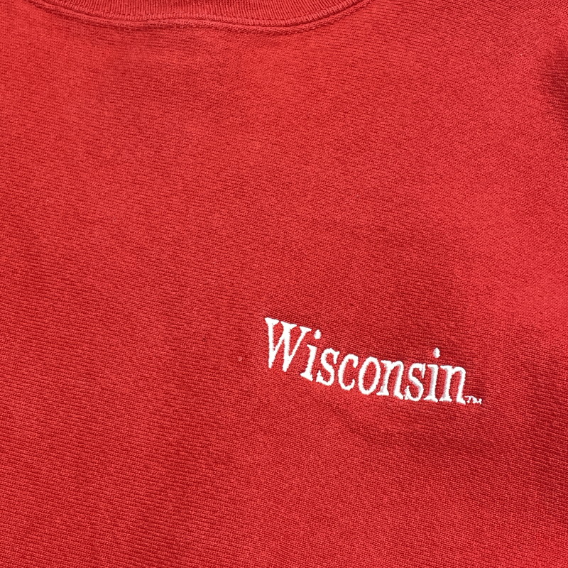 【中古品】【メンズ】 CHAMPION チャンピオン 90S リバースウィーブ WISCONSIN スウェット メキシコ製 ヴィンテージ 145-260818-nm-76-tei サイズ：L カラー：レッド 万代Net店