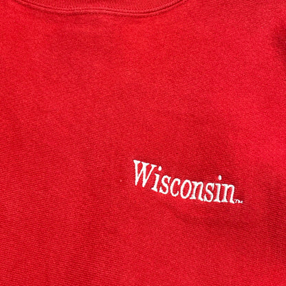 【中古品】【メンズ】 CHAMPION チャンピオン 90S リバースウィーブ WISCONSIN スウェット メキシコ製 ヴィンテージ 145-260818-nm-76-tei サイズ：L カラー：レッド 万代Net店
