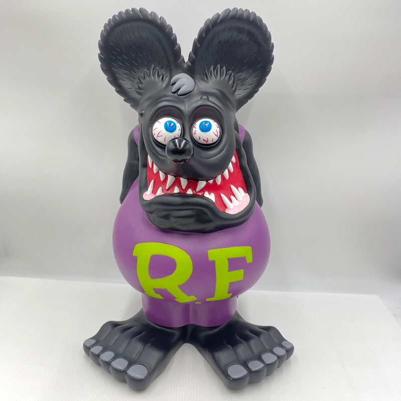 【中古美品】 ラットフィンク ジャンボ コインバンク RAT FINK ビッグ フィギュア 置物 インテリア （黒✕紫） 209-260823-nm-01-teih 万代Net店