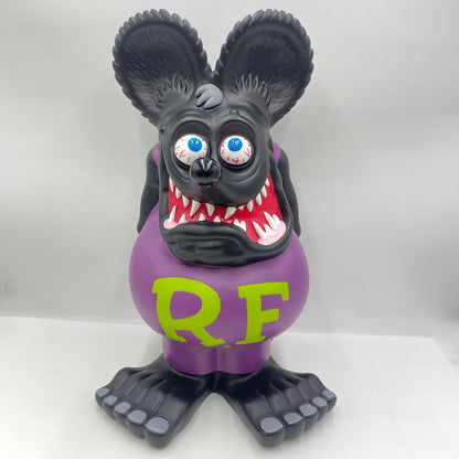 【中古美品】 ラットフィンク ジャンボ コインバンク RAT FINK ビッグ フィギュア 置物 インテリア （黒✕紫） 209-260823-nm-01-teih 万代Net店