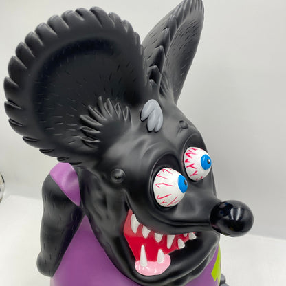 【中古美品】 ラットフィンク ジャンボ コインバンク RAT FINK ビッグ フィギュア 置物 インテリア （黒✕紫） 209-260823-nm-01-teih 万代Net店
