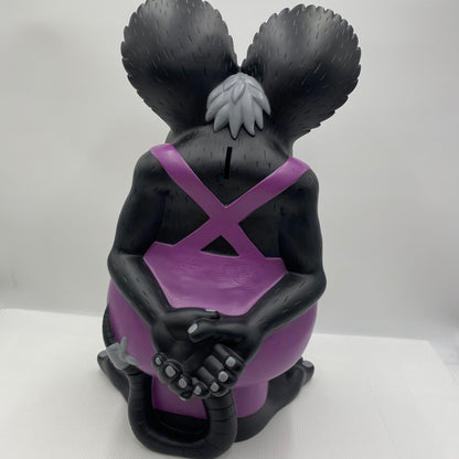 【中古美品】 ラットフィンク ジャンボ コインバンク RAT FINK ビッグ フィギュア 置物 インテリア （黒✕紫） 209-260823-nm-01-teih 万代Net店