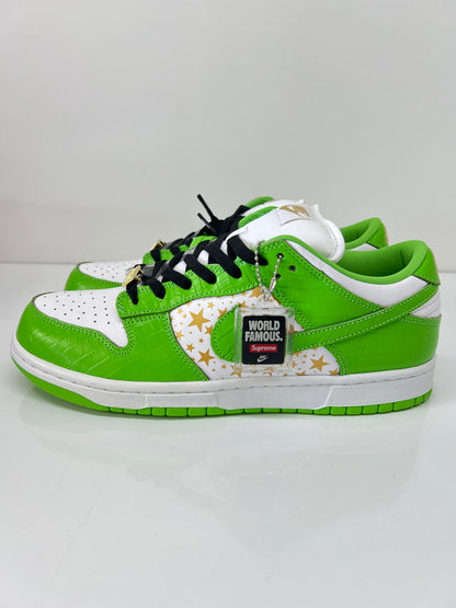 【中古美品】【メンズ】 NIKE SB ナイキ スケートボーディング × Suprme シュプリーム 別注 コラボ DUNK LOW OG QS DH3228-101 ダンク ロー オリジナル クイックストライク スニーカー 靴 160-260801-kk-07-hon カラー：WHITE/MEAN GREEN-METALLIC GOLD 万代Net店