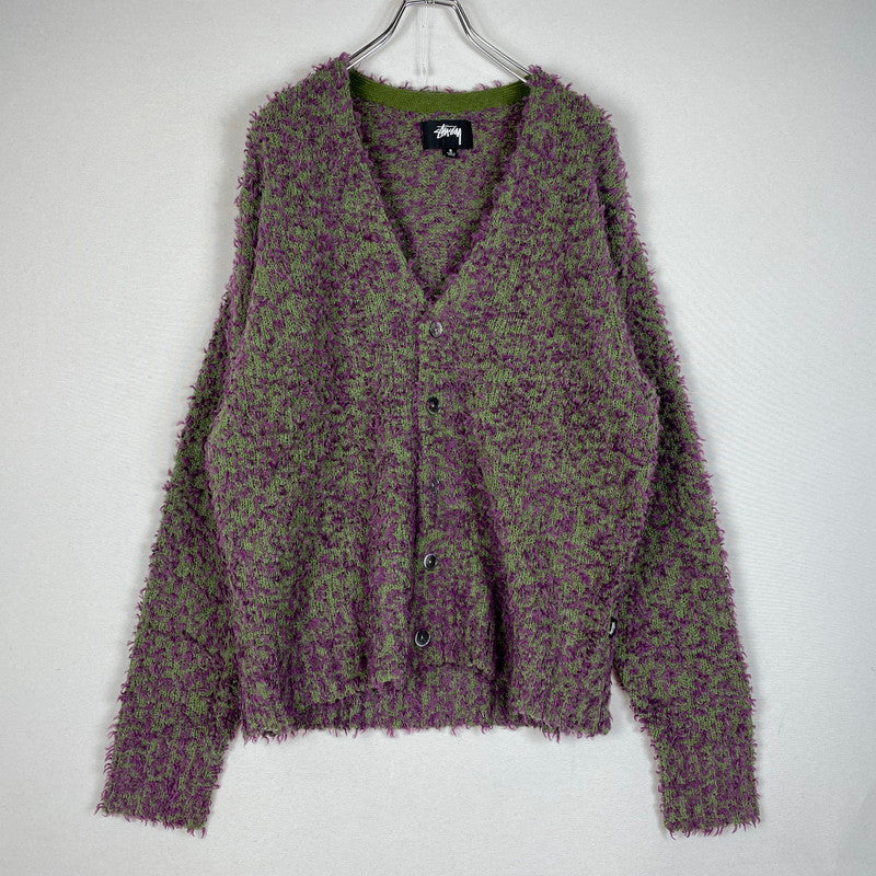 【中古品】【メンズ】 STUSSY ステューシー TEXTURED CARDIGAN 117291 テクスチャード カーディガン 長袖 トップス 142-260513-yo-08-tei サイズ：S カラー：パープル/グリーン 万代Net店