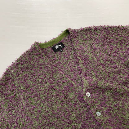 【中古品】【メンズ】 STUSSY ステューシー TEXTURED CARDIGAN 117291 テクスチャード カーディガン 長袖 トップス 142-260513-yo-08-tei サイズ：S カラー：パープル/グリーン 万代Net店