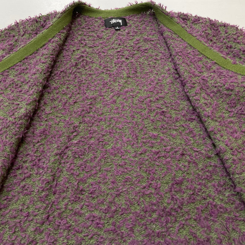 【中古品】【メンズ】 STUSSY ステューシー TEXTURED CARDIGAN 117291 テクスチャード カーディガン 長袖 トップス 142-260513-yo-08-tei サイズ：S カラー：パープル/グリーン 万代Net店