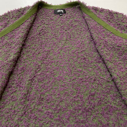 【中古品】【メンズ】 STUSSY ステューシー TEXTURED CARDIGAN 117291 テクスチャード カーディガン 長袖 トップス 142-260513-yo-08-tei サイズ：S カラー：パープル/グリーン 万代Net店