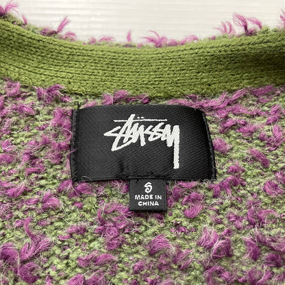 【中古品】【メンズ】 STUSSY ステューシー TEXTURED CARDIGAN 117291 テクスチャード カーディガン 長袖 トップス 142-260513-yo-08-tei サイズ：S カラー：パープル/グリーン 万代Net店