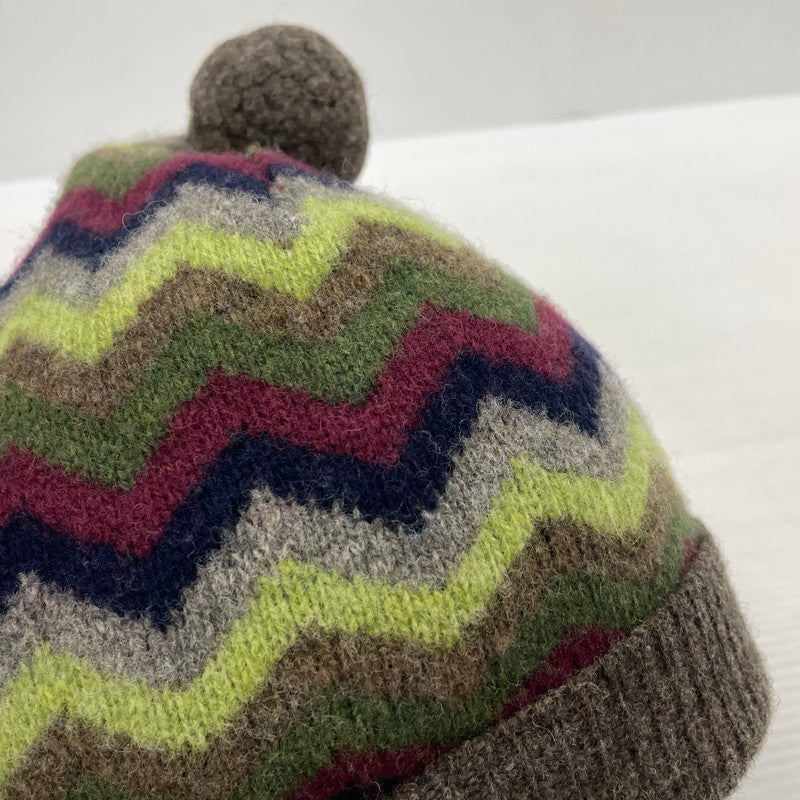 【中古品】【メンズ】 STUSSY ステューシー ZIGZAG POM KNIT BEANIE ジグザグ ボンボン ビーニー 帽子 ニット帽 185-261014-yo-34-teih サイズ：F カラー：マルチ 万代Net店