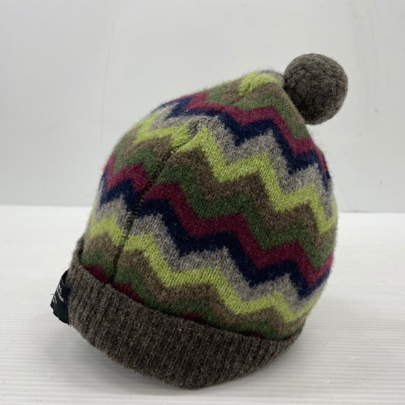【中古品】【メンズ】 STUSSY ステューシー ZIGZAG POM KNIT BEANIE ジグザグ ボンボン ビーニー 帽子 ニット帽 185-261014-yo-34-teih サイズ：F カラー：マルチ 万代Net店