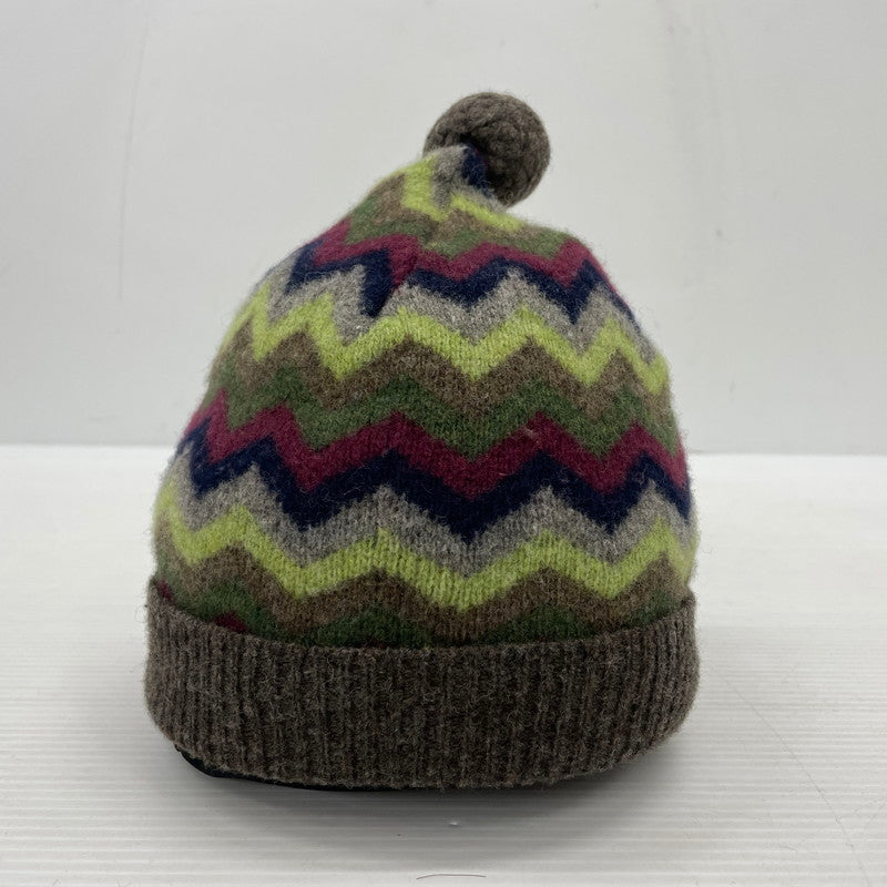 【中古品】【メンズ】 STUSSY ステューシー ZIGZAG POM KNIT BEANIE ジグザグ ボンボン ビーニー 帽子 ニット帽 185-261014-yo-34-teih サイズ：F カラー：マルチ 万代Net店