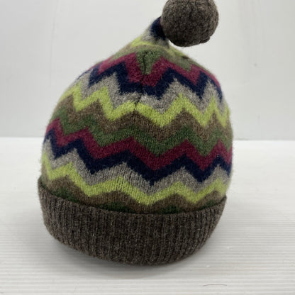 【中古品】【メンズ】 STUSSY ステューシー ZIGZAG POM KNIT BEANIE ジグザグ ボンボン ビーニー 帽子 ニット帽 185-261014-yo-34-teih サイズ：F カラー：マルチ 万代Net店