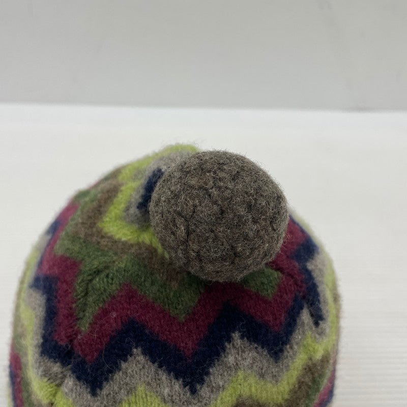 【中古品】【メンズ】 STUSSY ステューシー ZIGZAG POM KNIT BEANIE ジグザグ ボンボン ビーニー 帽子 ニット帽 185-261014-yo-34-teih サイズ：F カラー：マルチ 万代Net店