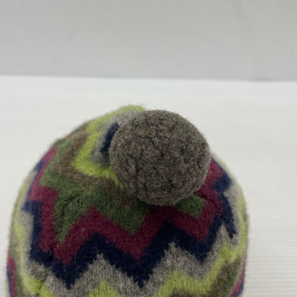 【中古品】【メンズ】 STUSSY ステューシー ZIGZAG POM KNIT BEANIE ジグザグ ボンボン ビーニー 帽子 ニット帽 185-261014-yo-34-teih サイズ：F カラー：マルチ 万代Net店