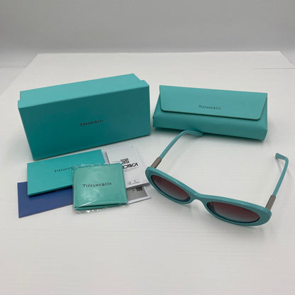 【中古品】【レディース】 TIFFANY&Co. ティファニー OVAL SUNGLASSES TF4250 オーバル サングラス アイウェア アクセサリー 203-260529-ks-02-tei サイズ：56□17 140 カラー：ティファニーブルー 万代Net店