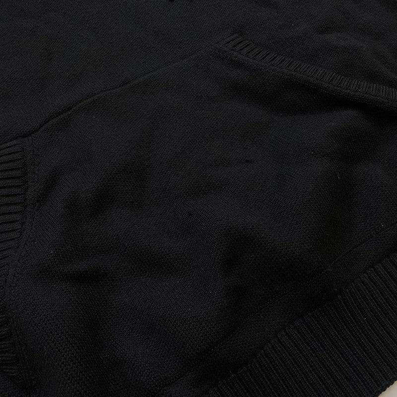 【中古品】【メンズ】 BURBERRY バーバリー PATCH LOGO BURLTON KNIT HOODIE パッチ ロゴニット バールトン フーディー 長袖 トップス ジップパーカー 141-260513-yo-02-tei サイズ：M カラー：ブラック 万代Net店