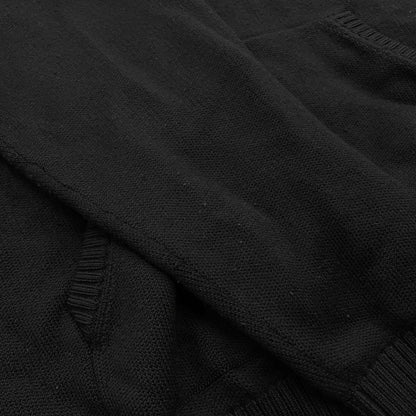 【中古品】【メンズ】 BURBERRY バーバリー PATCH LOGO BURLTON KNIT HOODIE パッチ ロゴニット バールトン フーディー 長袖 トップス ジップパーカー 141-260513-yo-02-tei サイズ：M カラー：ブラック 万代Net店