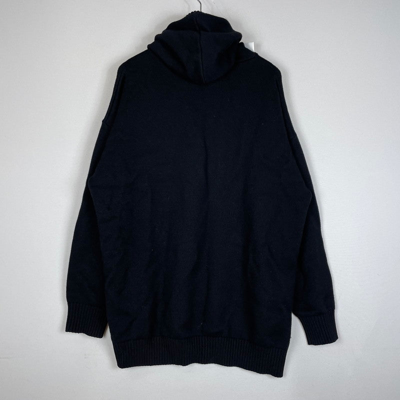 【中古品】【メンズ】 BURBERRY バーバリー PATCH LOGO BURLTON KNIT HOODIE パッチ ロゴニット バールトン フーディー 長袖 トップス ジップパーカー 141-260513-yo-02-tei サイズ：M カラー：ブラック 万代Net店