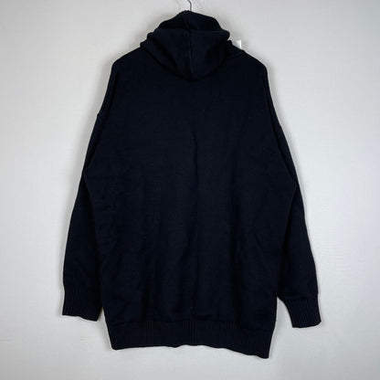 【中古品】【メンズ】 BURBERRY バーバリー PATCH LOGO BURLTON KNIT HOODIE パッチ ロゴニット バールトン フーディー 長袖 トップス ジップパーカー 141-260513-yo-02-tei サイズ：M カラー：ブラック 万代Net店